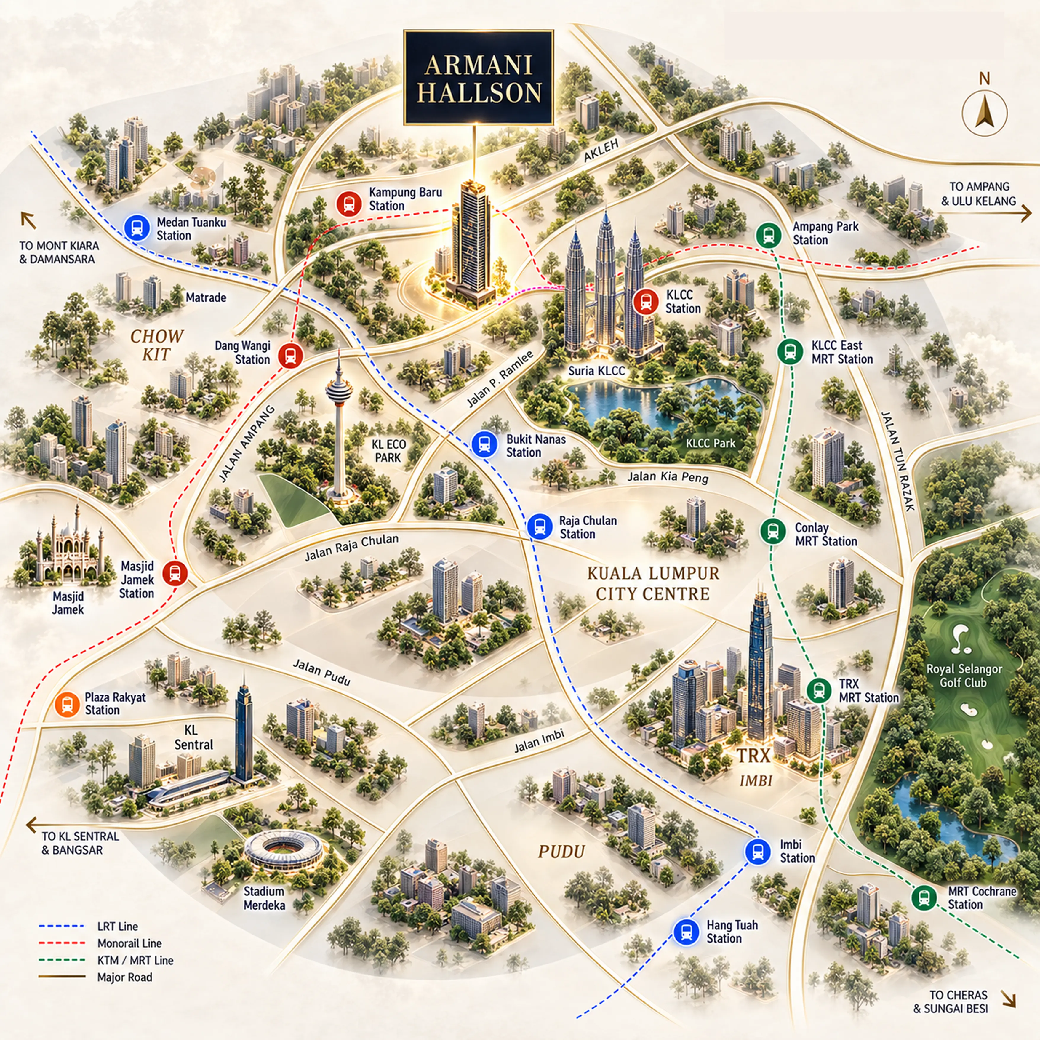 Armani Hallson KLCC Nearby Amenities and Location Map